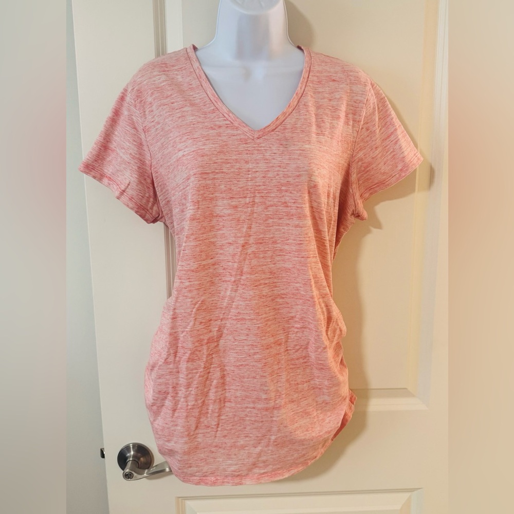 Old Navy Heathered Pink Short Sleeve Maternity Tee